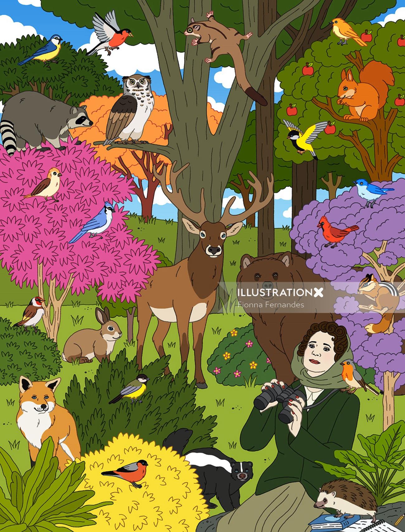 Uma ilustração para o conservacionista Rachel Carson