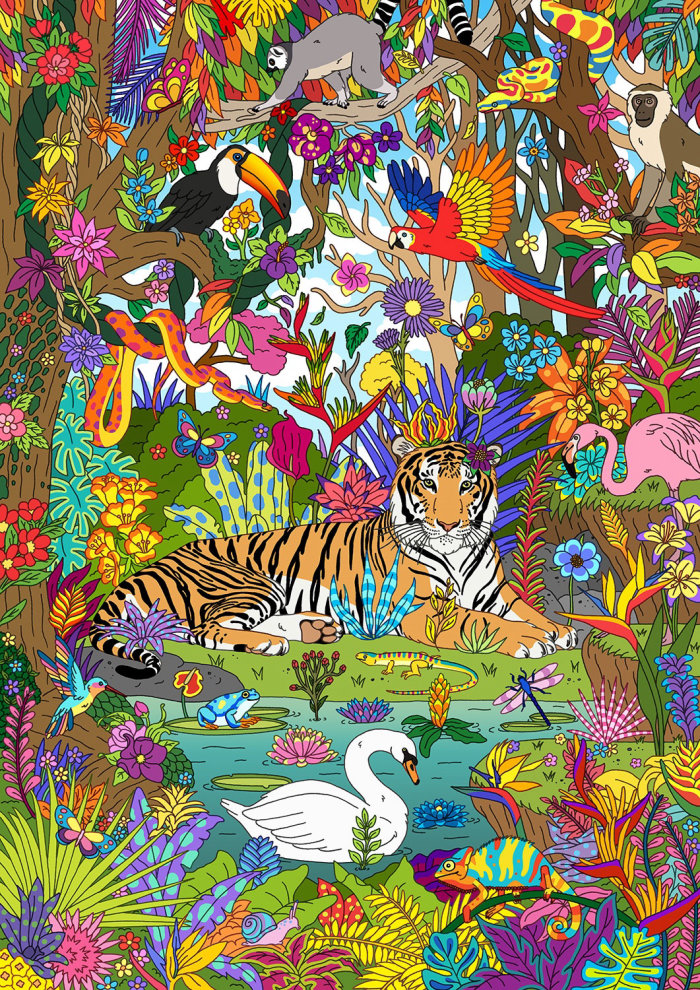 Jungle Paradise With Animals & Birds