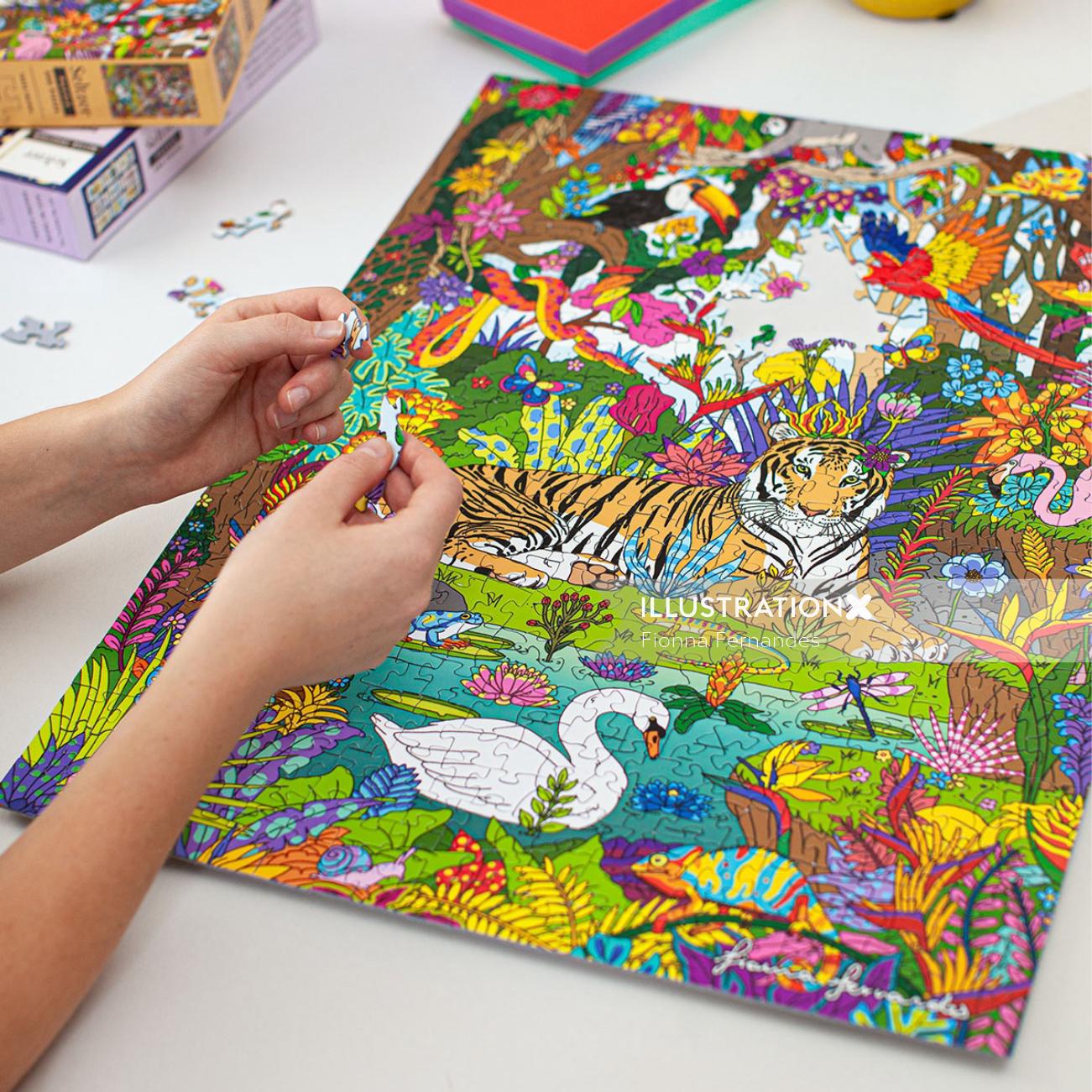 Jungle Tiger Puzzle for Seltzer Goods for children