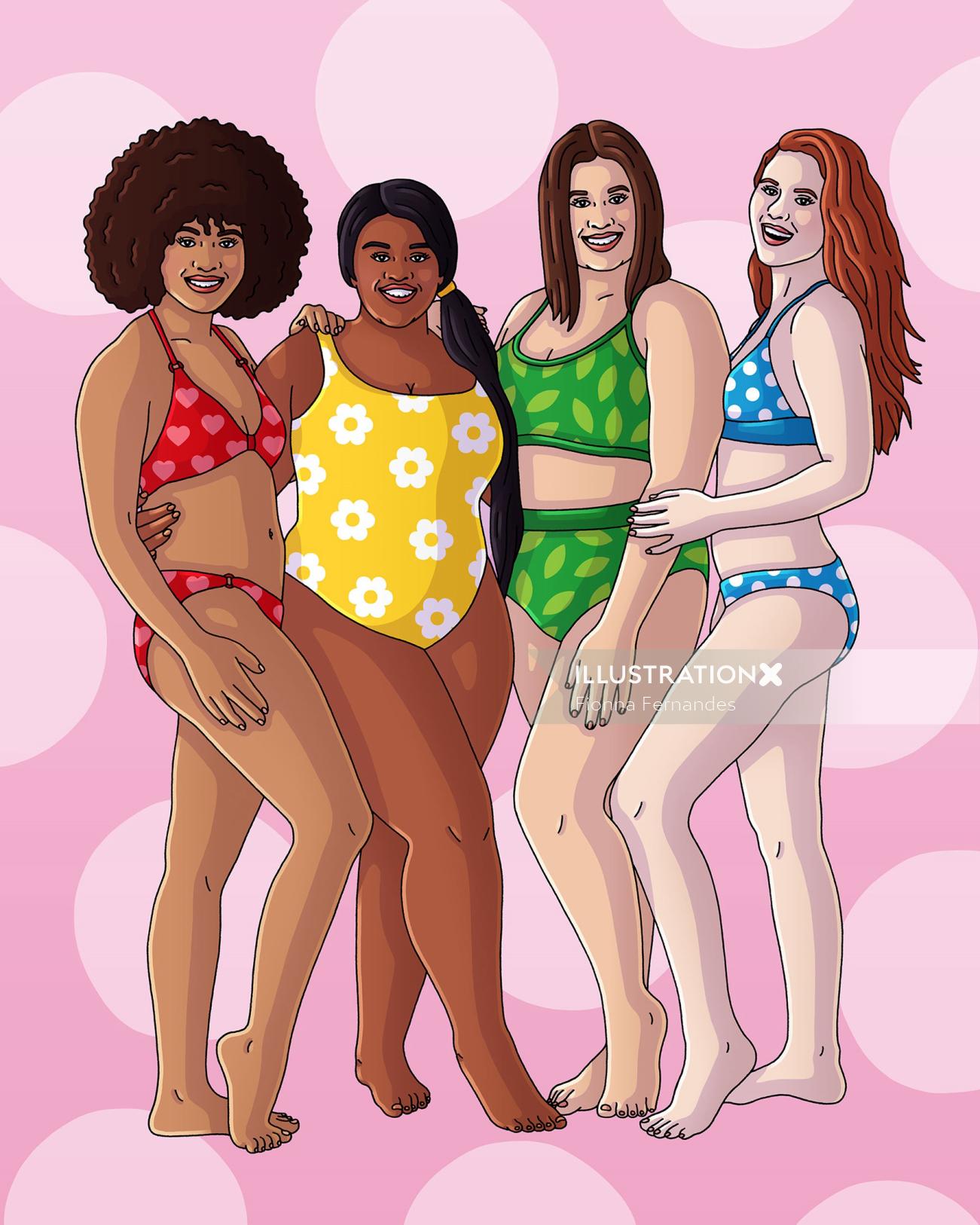 Personas chicas en bikini