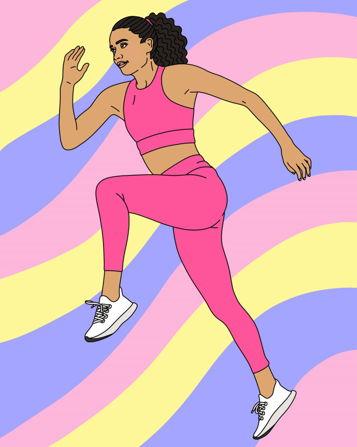 Abstract illustration of a running girl