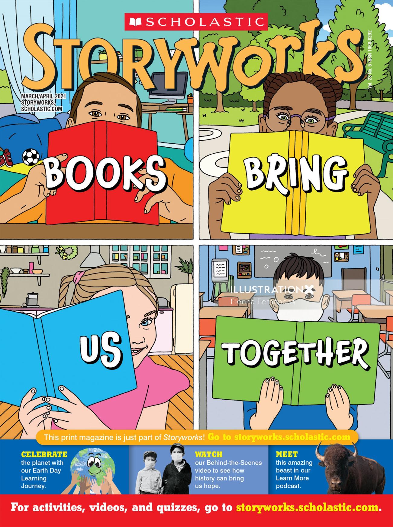 Books Bring Us Together Illustration By Fionna Fernandes Books Bring Us Together Illustration By Fionna Fernandes