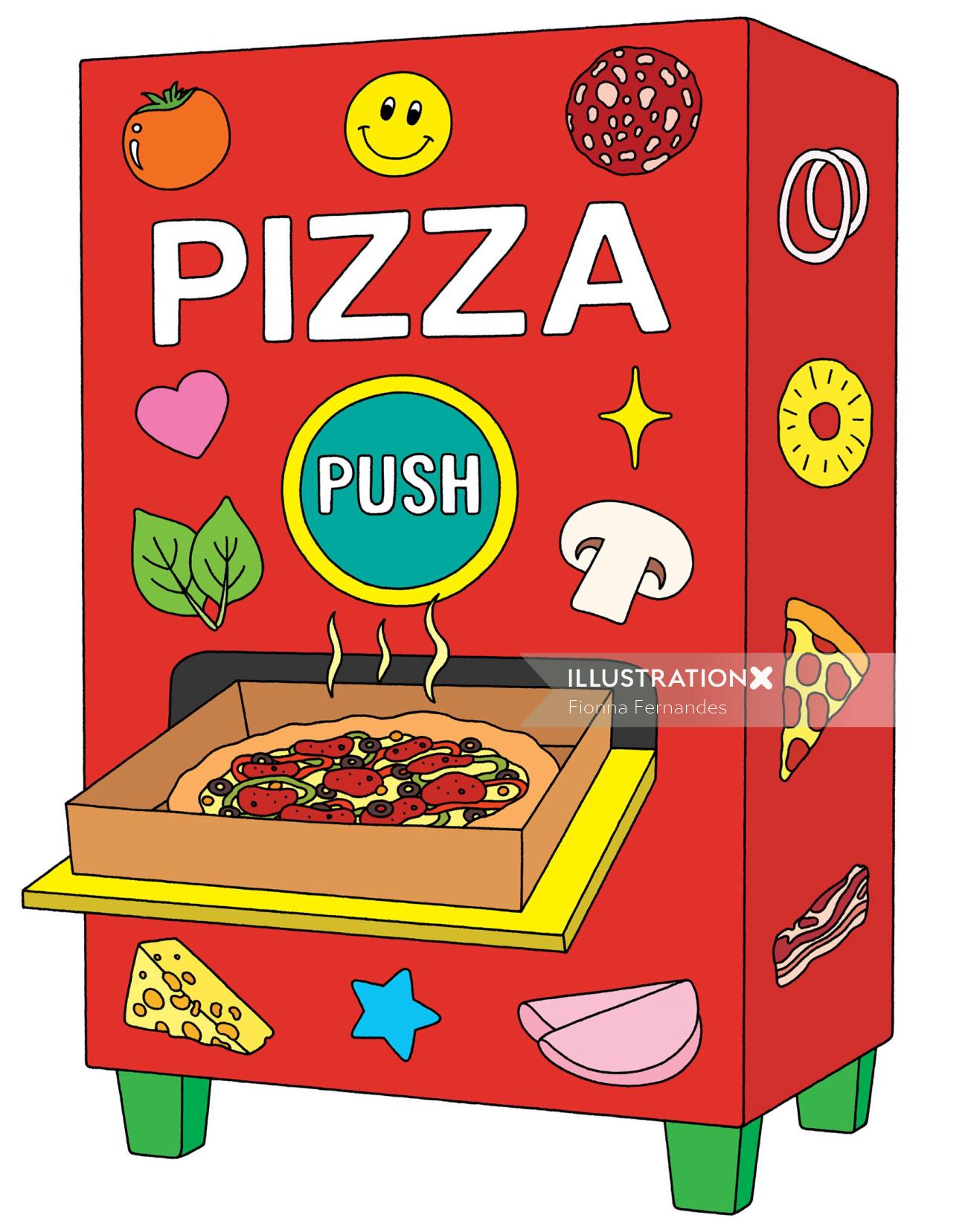 Pizza com botão de pressão