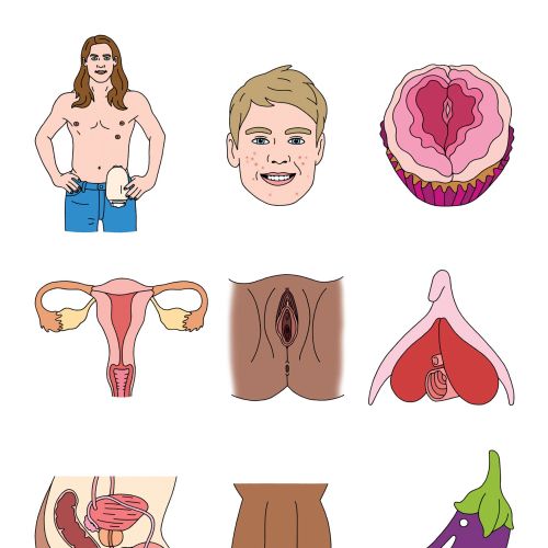 Cartoon design of sex icons