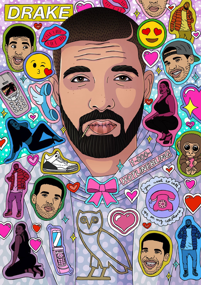 Drake Portrait Artwork By Sydney Based Illustrator