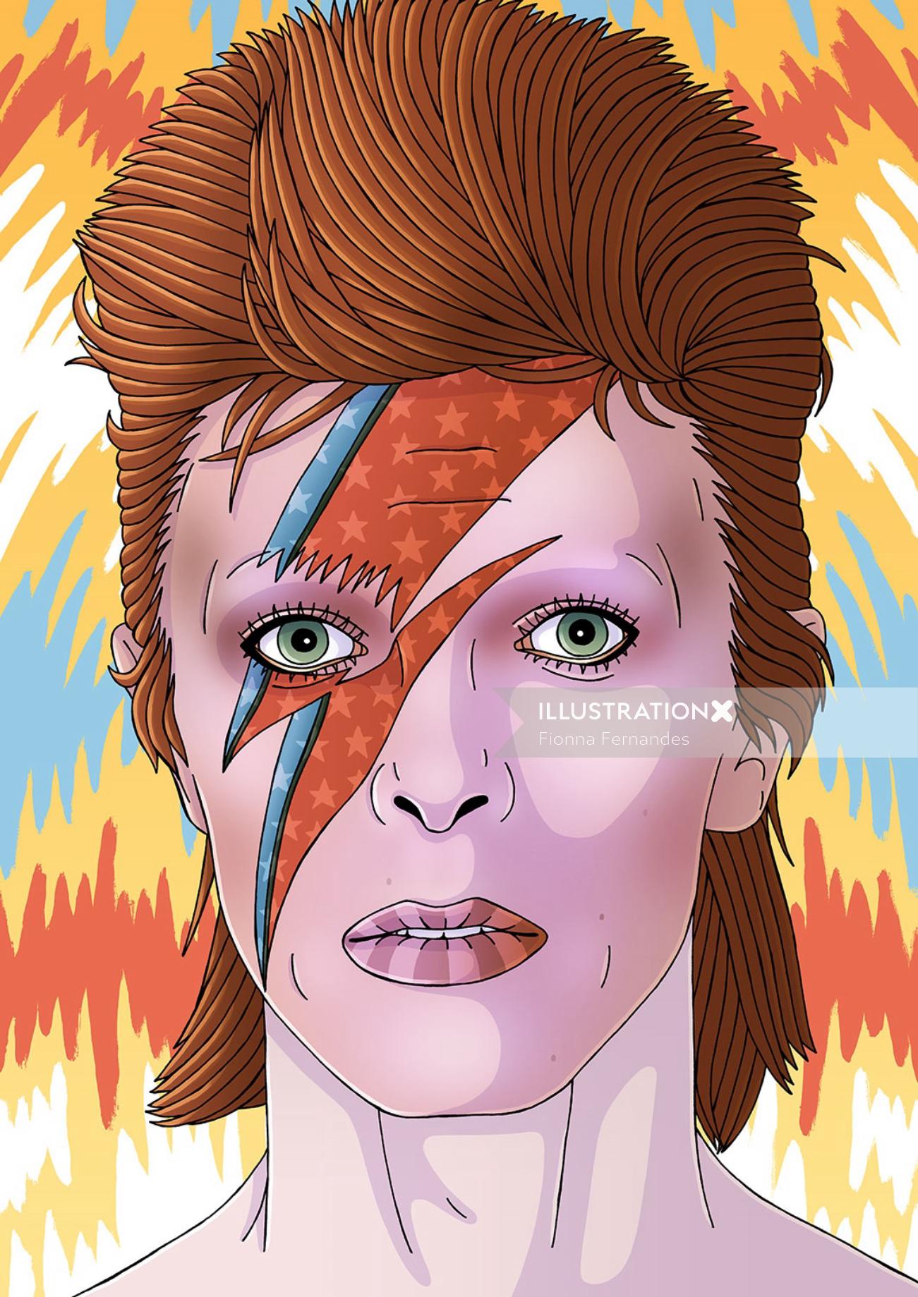 Peinture acrylique David Bowie