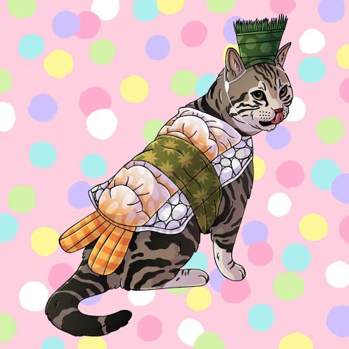 Fashion Animals Sushi Cat
