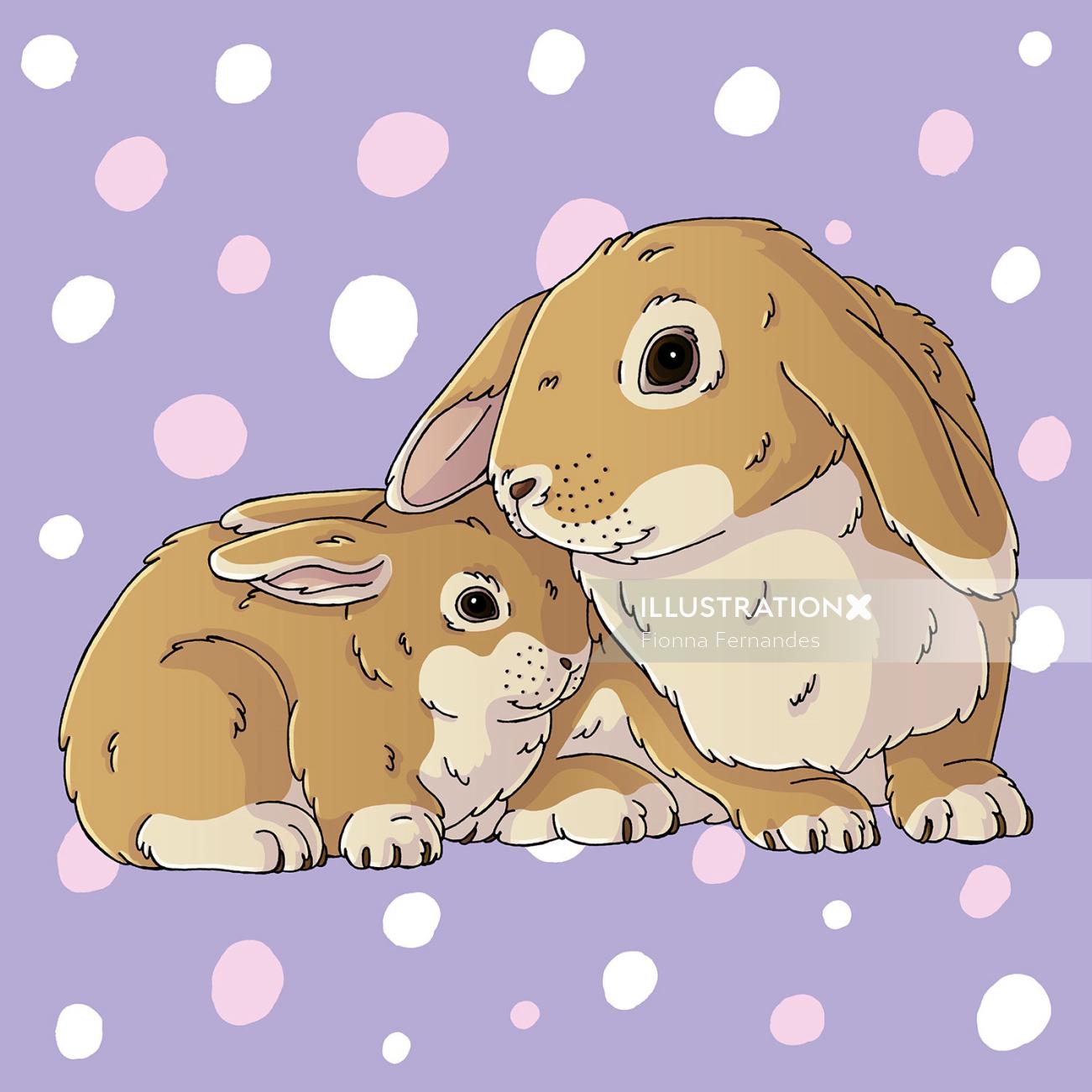 Cuddly Bunnies Art graphique