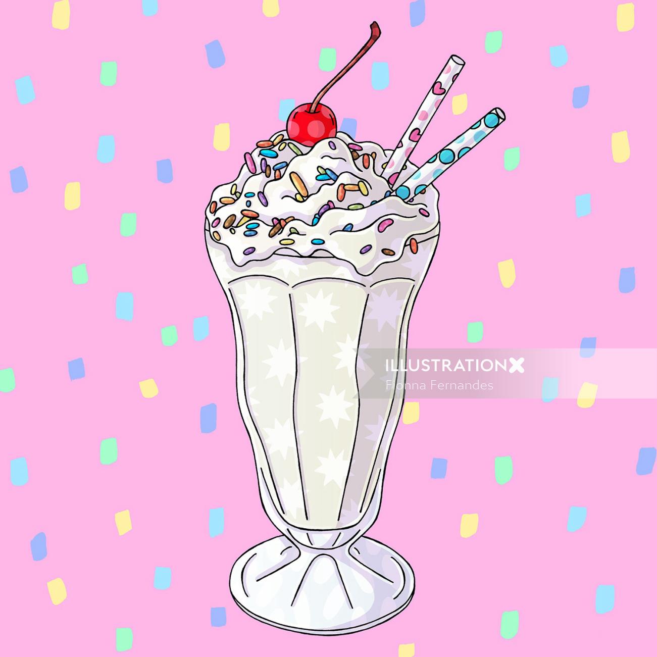 Illustration de délicieux Milk-shake Funfetti