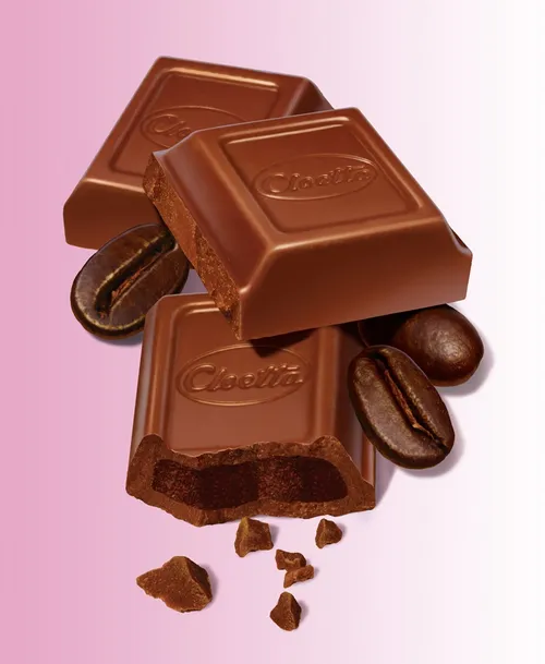 Cloetta chocolate squares with coffee beans by Food For Thought