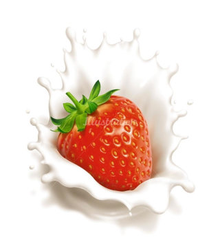 Ilustração de comida de leite com morango