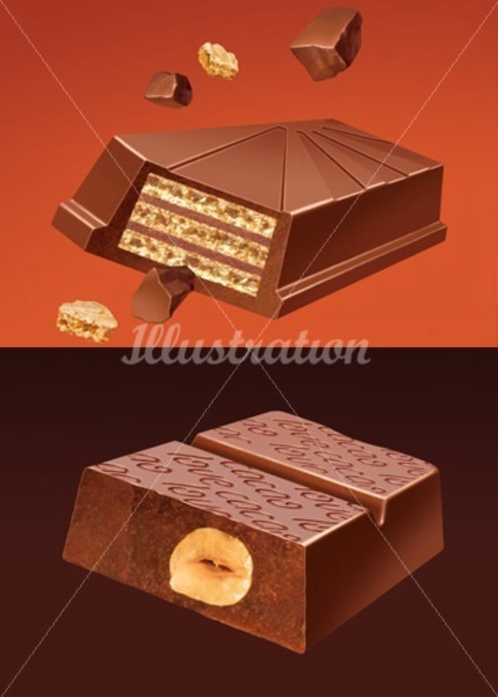 Dessins de chocolat 3D