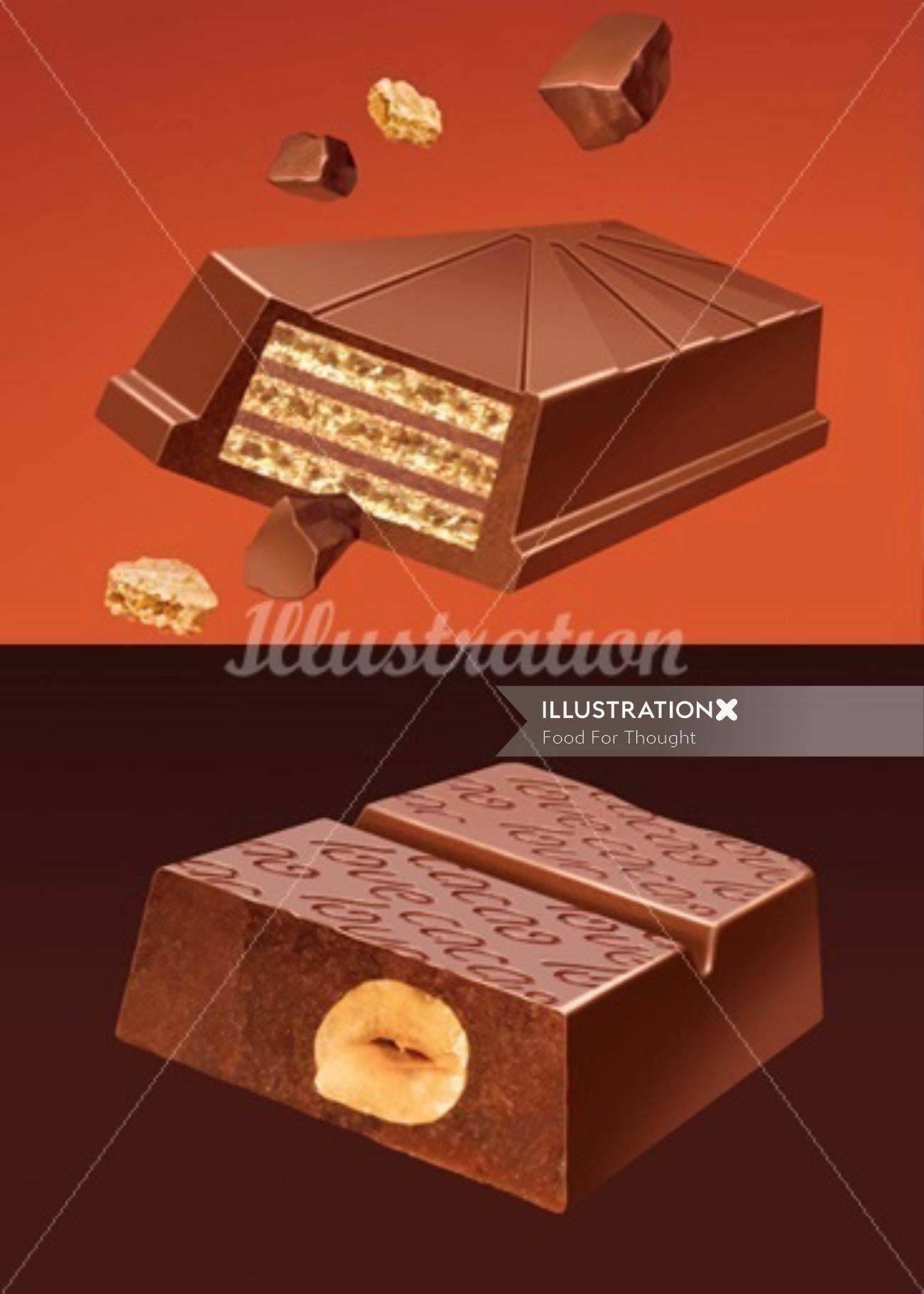 Dessins de chocolat 3D