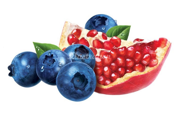 饮食蓝色浆果和水果