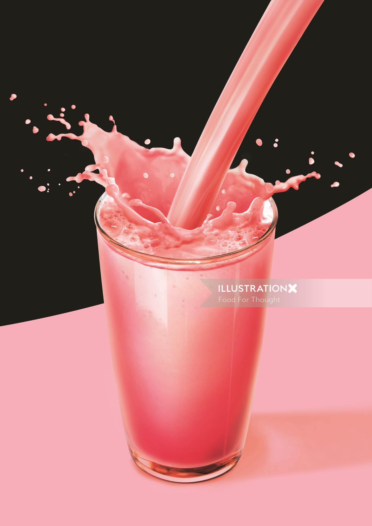 Une image d&#39;un milk-shake aux fraises
