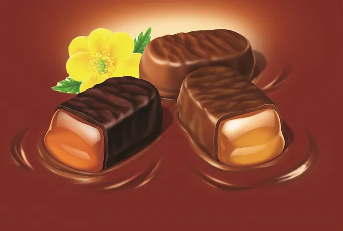 Illustration of realistic chocolate bars