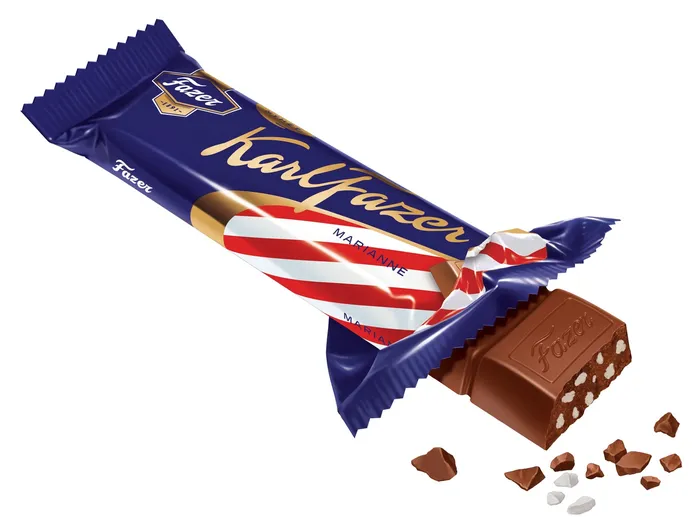 Computer generated KarlFazer chocolate bar
