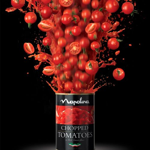 Advertising poster of Napolina Chopped Tomatoes
