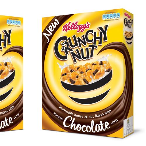 Packaging design of Kellogg's crunchy nut chocolate