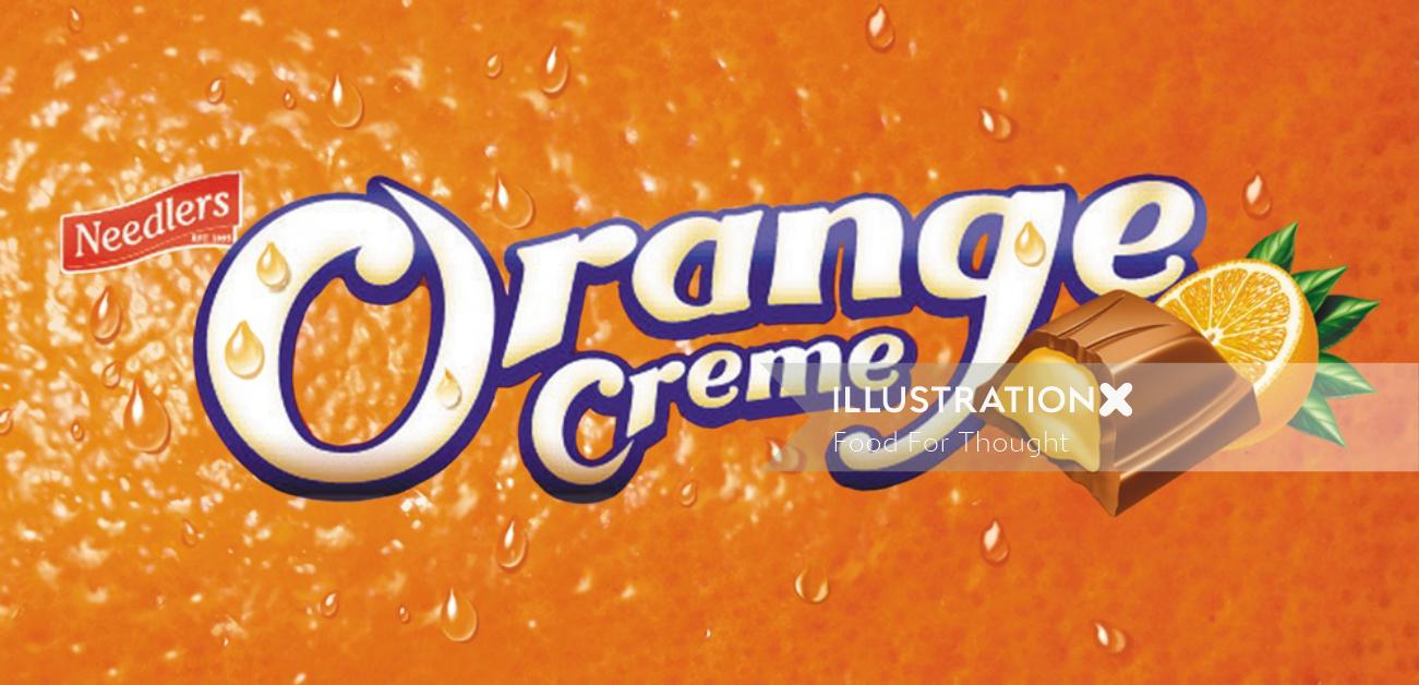 Lettrage Orange Crème