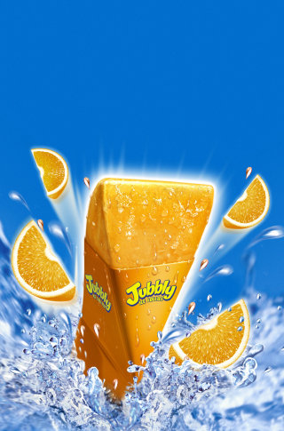 Ilustración publicitaria de Jubbly Ice Lollies