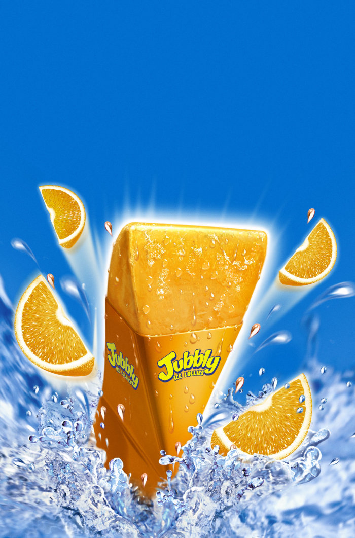 Jubbly冰棒的广告插图