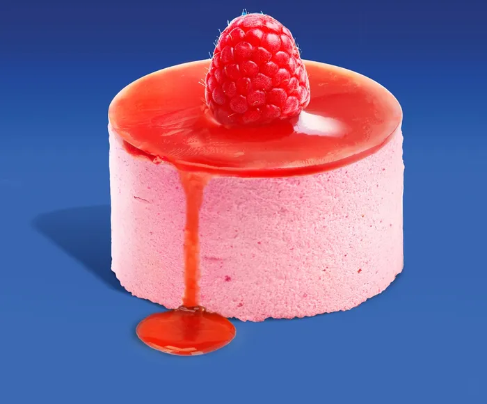 Realistic rendering of raspberry cake