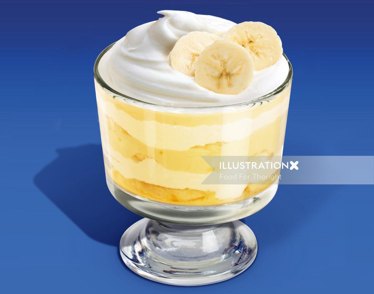 Illustration d&#39;emballage pour la gamme de yaourts de luxe Danone Oikos