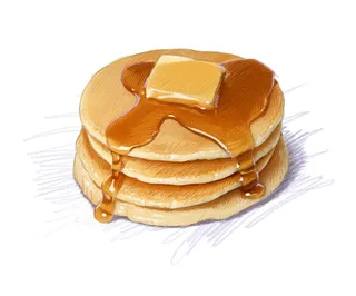 Pencil made an art of pancakes