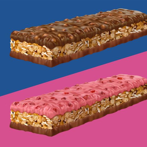 Digital painting of chocolate and Raspberry muesli bars