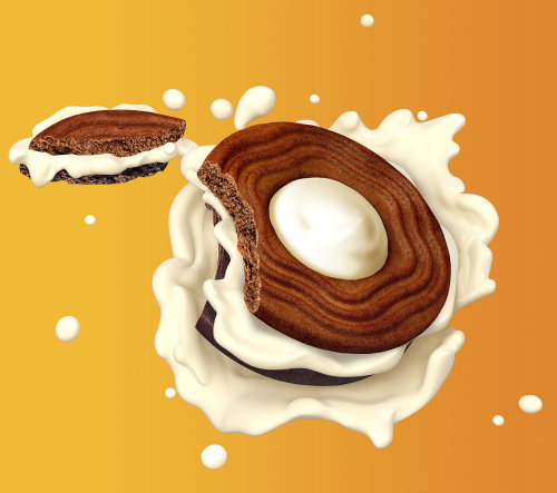 Chocolate and cream biscuits illustration