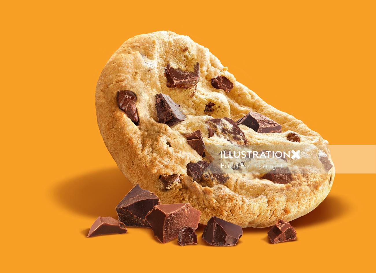 チョコチップクッキーの販促イラスト