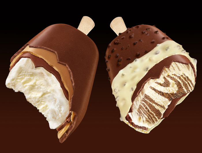 Illustration alimentaire de barres de crème glacée au chocolat