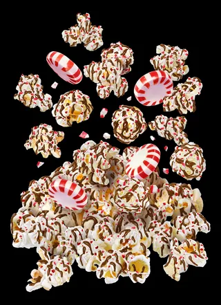 Peppermint Crunch image for Topsy's Popcorn packaging design