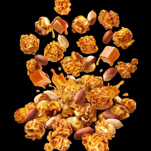 Exotic caramel & peanut popcorn delight