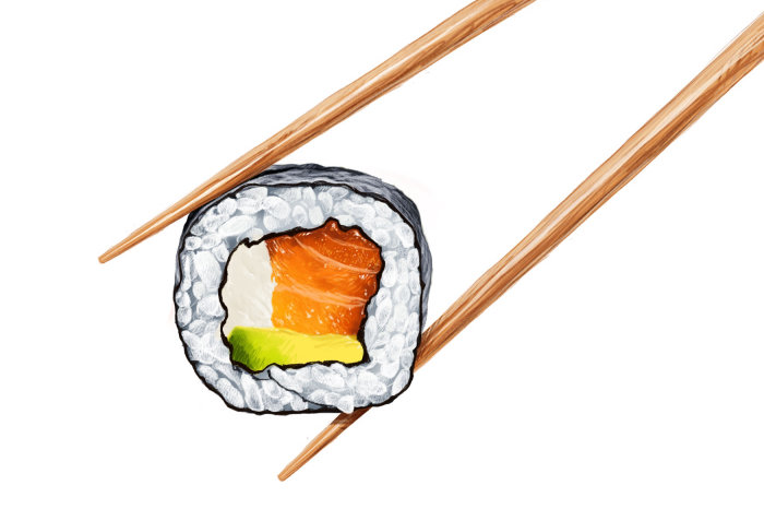 Realistic painting of "Sushi"