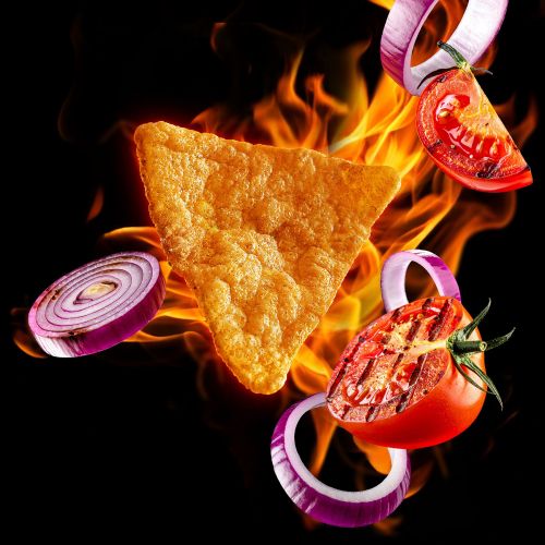 Flavoured protein crisps with tomato and onion by Food For Thought