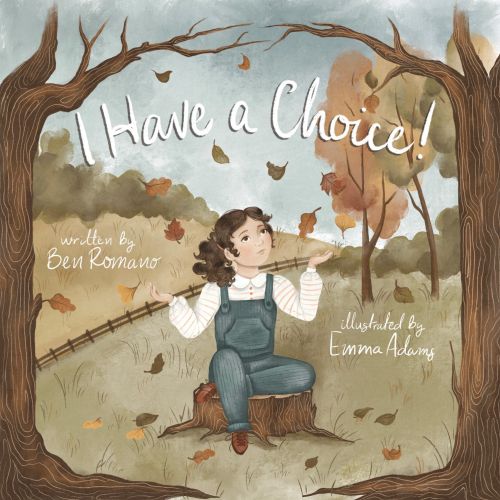 Girl aiming bow and arrow outdoors with autumn trees and falling leaves