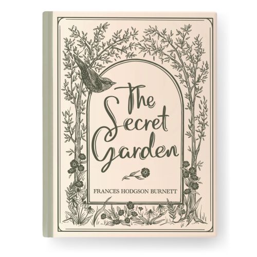 Book cover of The Secret Garden by Frances Hodgson Burnett, floral design by Fox and Fables