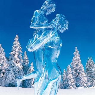 Lovely couple ice sculpture
