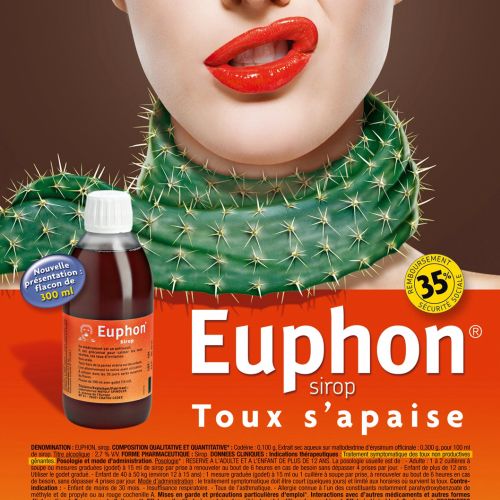 Euphon cough syrup ad with woman wearing cactus scarf Frank Neidhardt