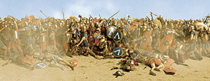 Combat des Spartiates et des Romains