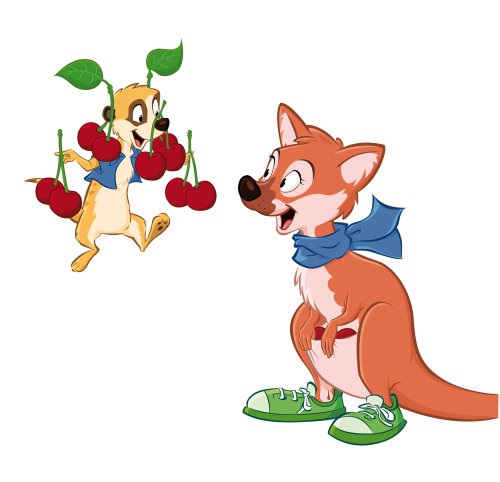 Cartoon & Humour animals with cherry
