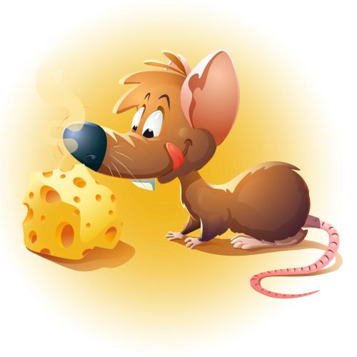 Cartoon & Humour mouse with cheese
