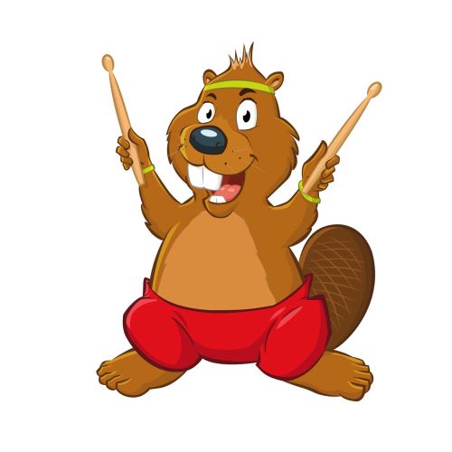 Cartoon & Humour beaver with sticks

