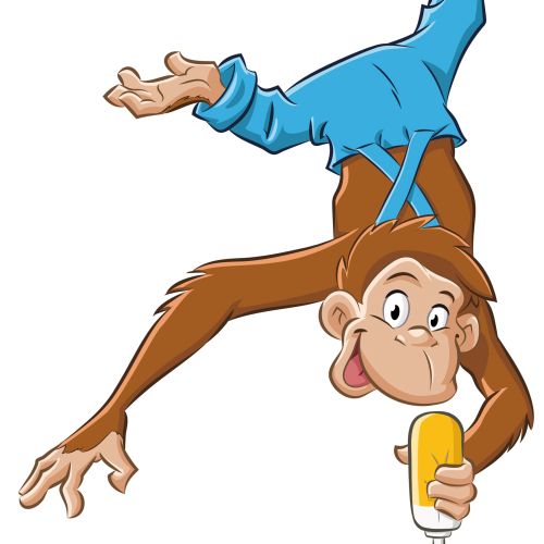 Cartoon & Humour monkey with icecream
