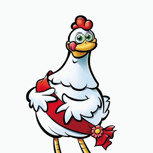 Cartoon & Humour rooster with badge