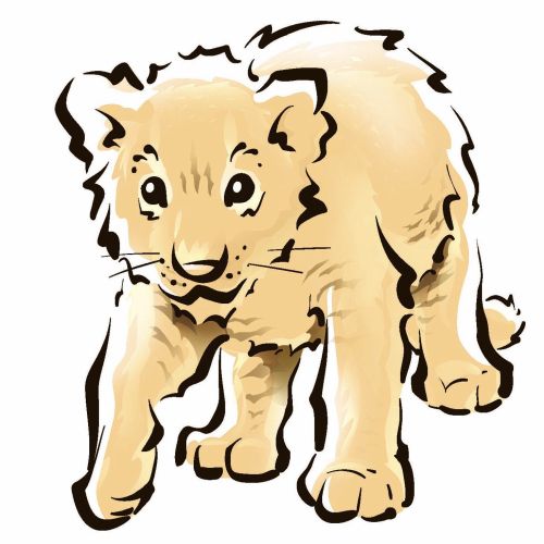 Line illustration of lion