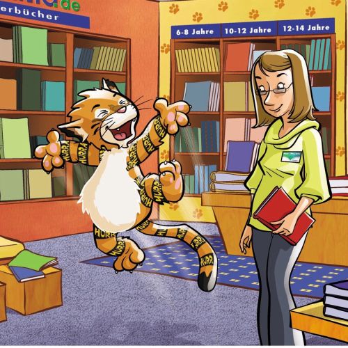 Cartoon & Humour animal in library

