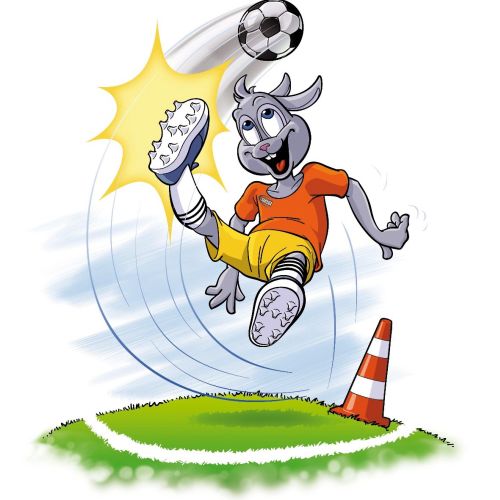 Cartoon & Humour Rabbit playing football
